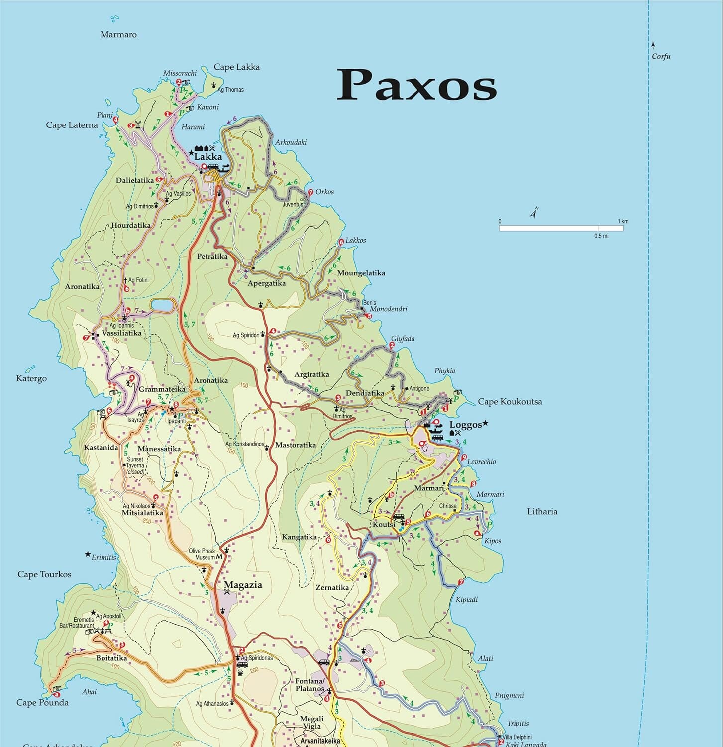 Guide de randonnées (en anglais) - Paxos | Sunflower guide de randonnée Sunflower 