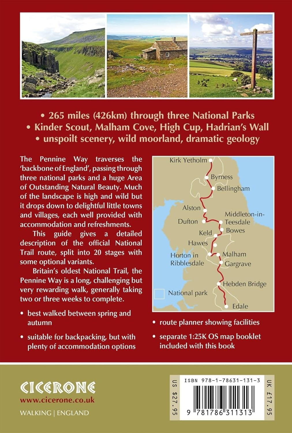 Guide de randonnées (en anglais) - Pennine Way from Edale to Kirk Yetholm | Cicerone guide de randonnée Cicerone 