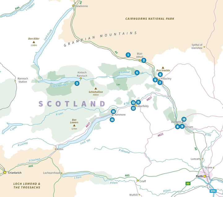 Guide de randonnées (en anglais) - Perthshire North : Pitlochry, Aberfeldy and Dunkeld, 15 Short Walks | Cicerone guide de randonnée Cicerone 
