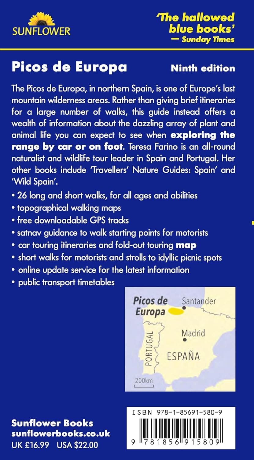 Guide de randonnées (en anglais) - Picos de Europa | Sunflower guide de randonnée Sunflower 