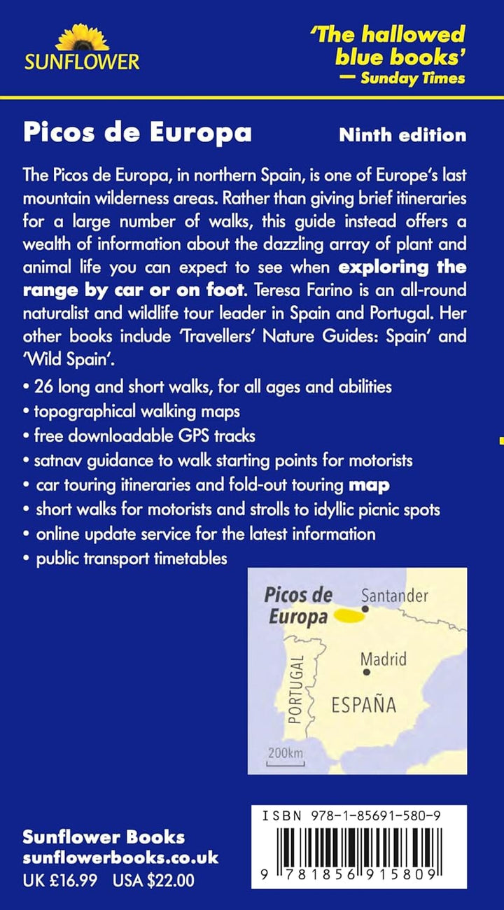 Guide de randonnées (en anglais) - Picos de Europa | Sunflower guide de randonnée Sunflower 