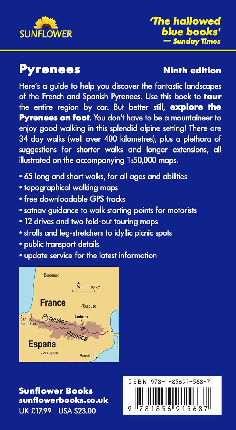 Guide de randonnées (en anglais) - Pyrenees | Sunflower guide de randonnée Sunflower 