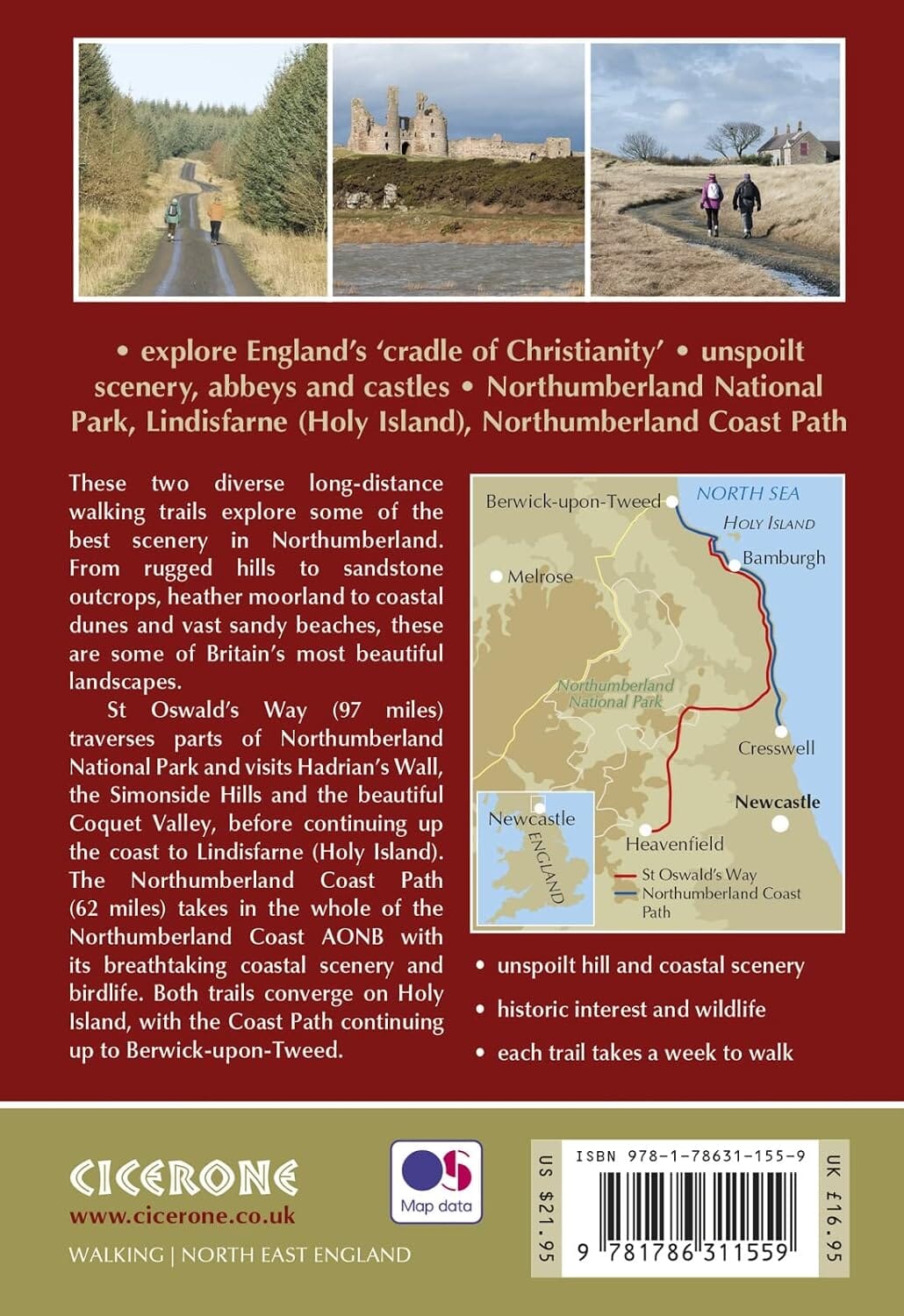 Guide de randonnées (en anglais) - St Oswald's Way and Northumberland Coast Path | Cicerone guide de randonnée Cicerone 