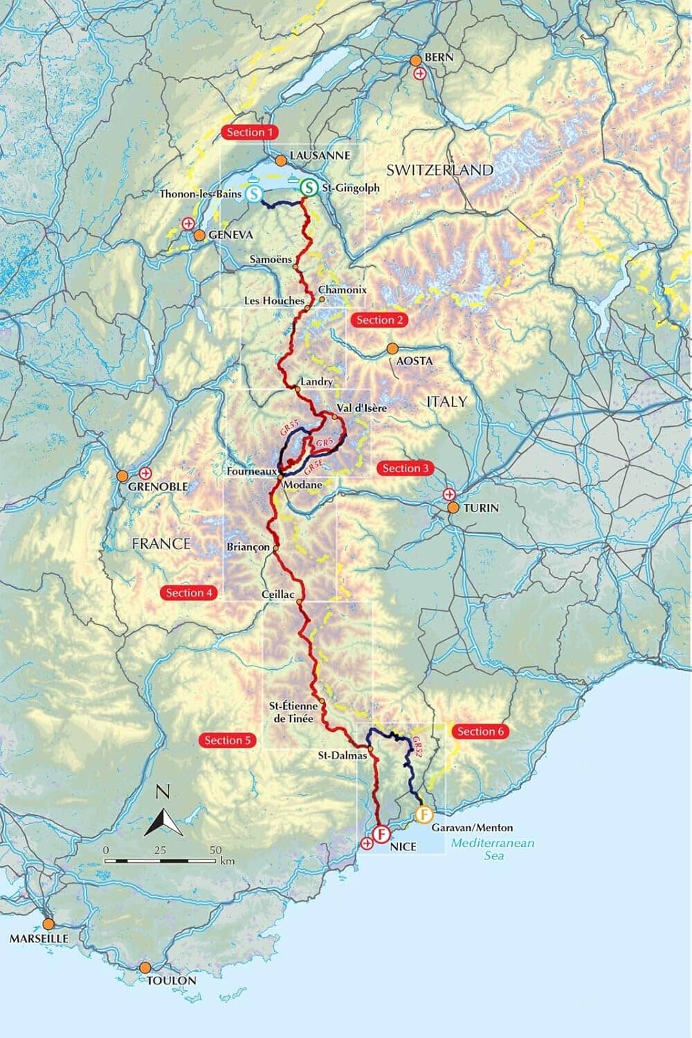 Guide de randonnées (en anglais) - The GR5 trail through the French Alps : from Lake Geneva to Nice | Cicerone guide de randonnée Cicerone 