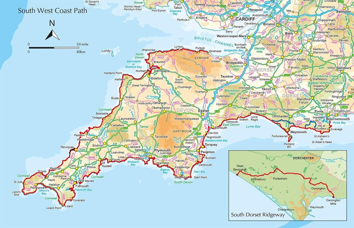 Guide de randonnées (en anglais) - The South West Coast Path National Trail, from Minehead to South Haven Point | Cicerone guide de randonnée Cicerone 
