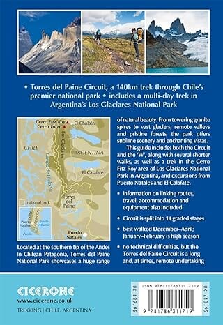 Guide de randonnées (en anglais) - Torres del Paine : Chile's Premier National Park & Argentina's Los Glaciares National Park | Cicerone guide petit format Cicerone 