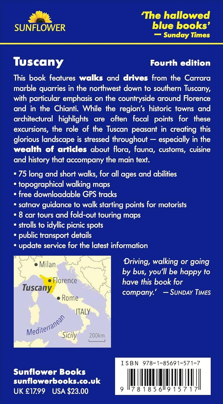 Guide de randonnées (en anglais) - Tuscany | Sunflower guide de randonnée Sunflower 