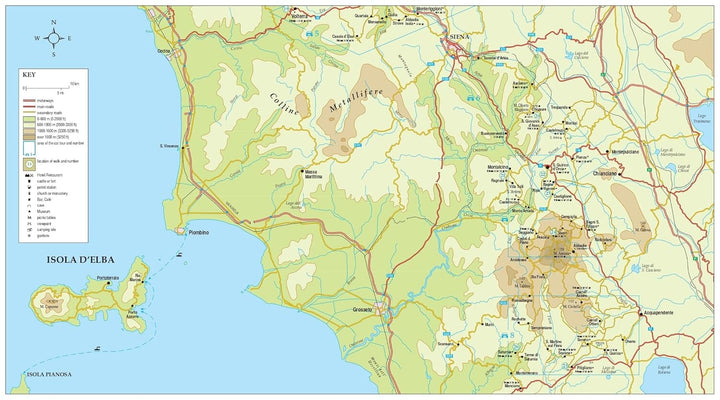 Guide de randonnées (en anglais) - Tuscany | Sunflower guide de randonnée Sunflower 