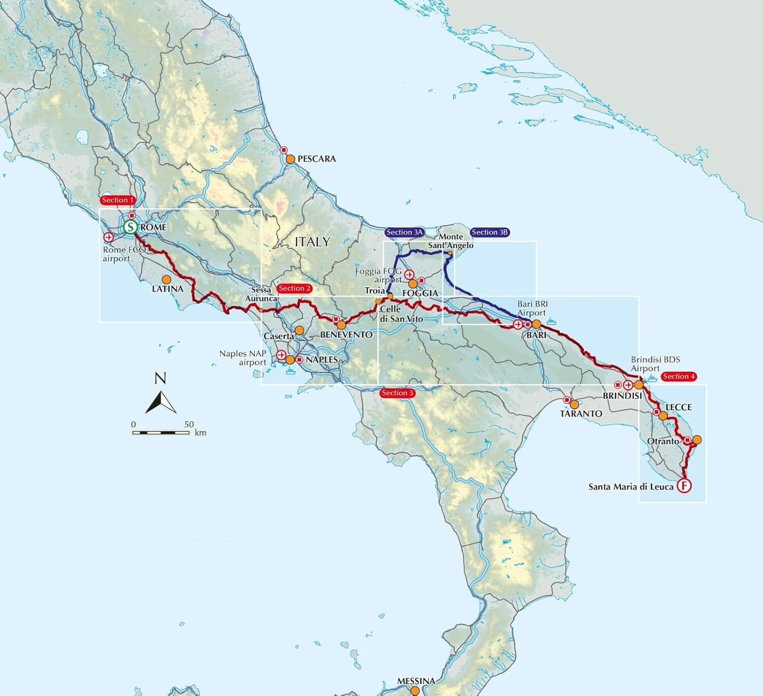 Guide de randonnées (en anglais) - Via Francigena : Rome to Monte Sant'angelo, Bari and Santa Maria Di Leuca, Part 4 | Cicerone guide de randonnée Cicerone 