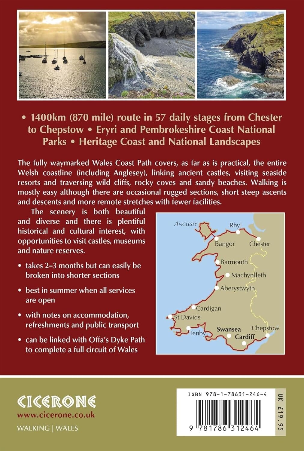 Guide de randonnées (en anglais) - Wales coast path | Cicerone guide de randonnée Cicerone 