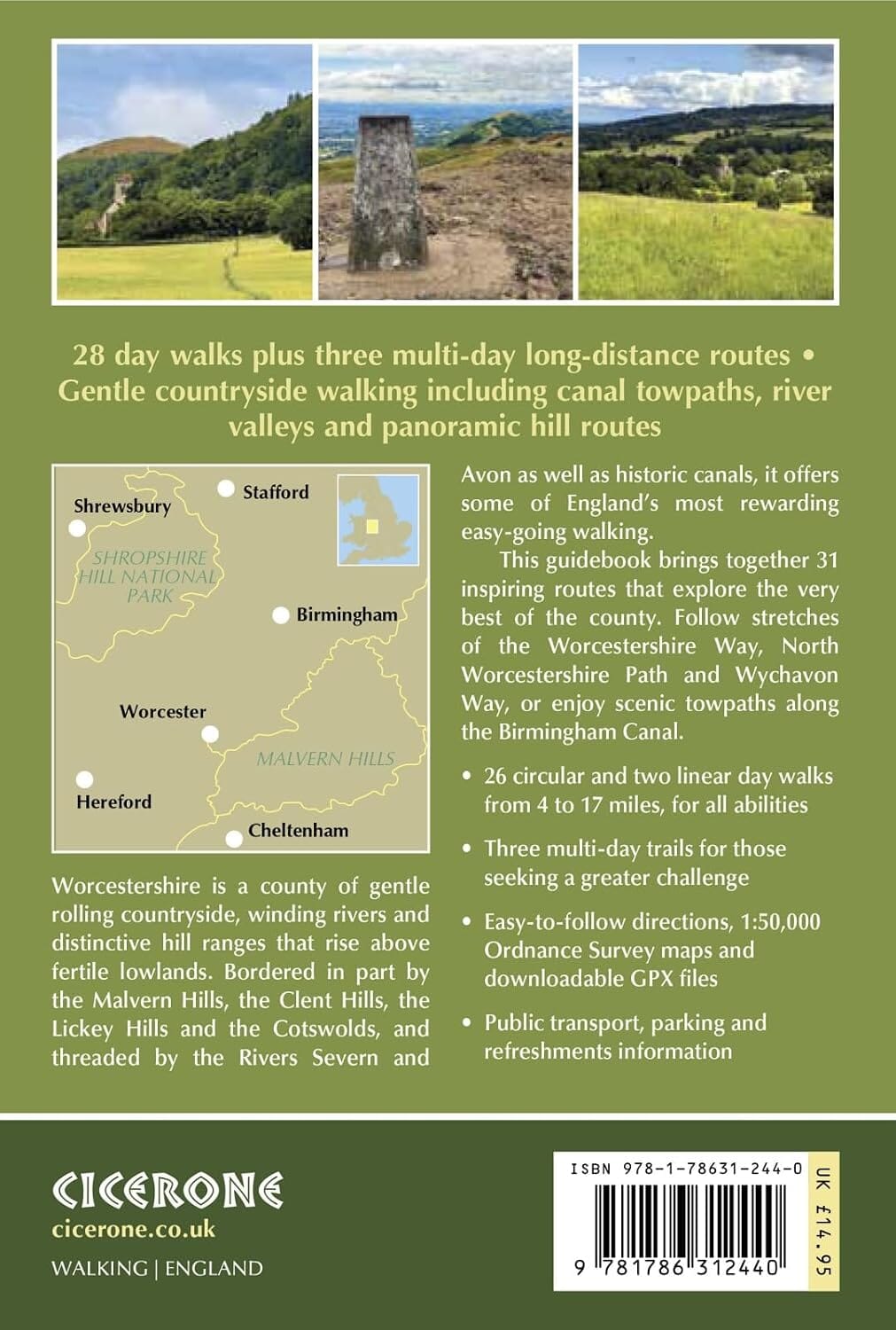 Guide de randonnées (en anglais) - Walking in Worcestershire | Cicerone guide de randonnée Cicerone