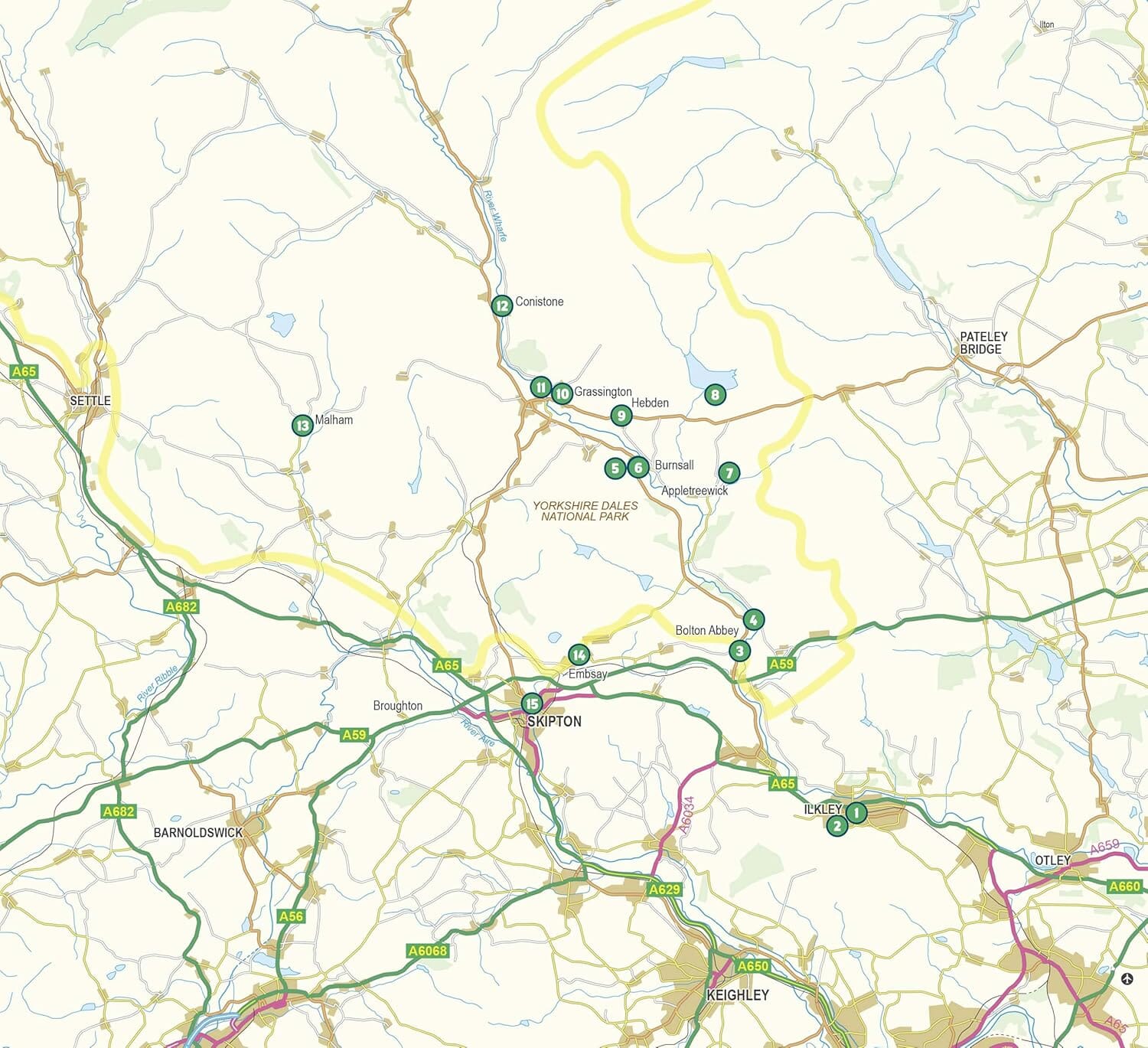 Guide de randonnées (en anglais) - Yorkshire Dales – Grassington, Skipton, Malham and Ilkley - 15 Short Walks | Cicerone guide de randonnée Cicerone 