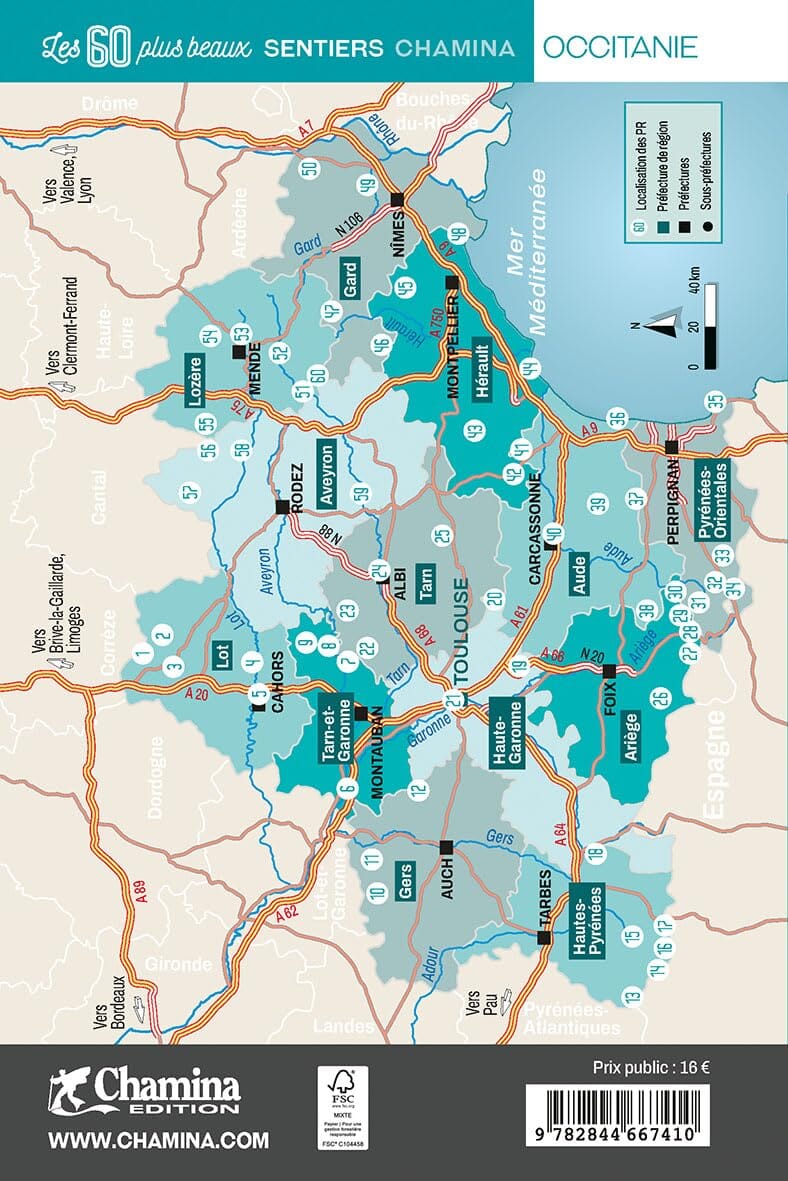 Guide de randonnées - Occitanie, les 60 plus beaux sentiers | Chamina guide de randonnée Chamina 