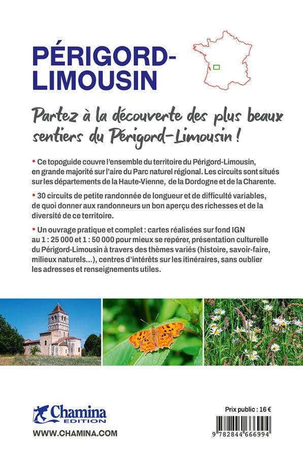 Guide de randonnées - PNR Périgord-Limousin, 30 balades à pied | Chamina guide de randonnée Chamina 