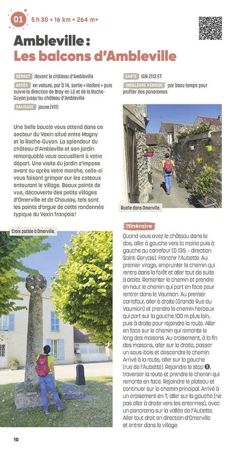 Guide de randonnées - Val d'Oise & Parc naturel régional du Vexin français, les plus belles randonnées | Glénat guide de randonnée Glénat 