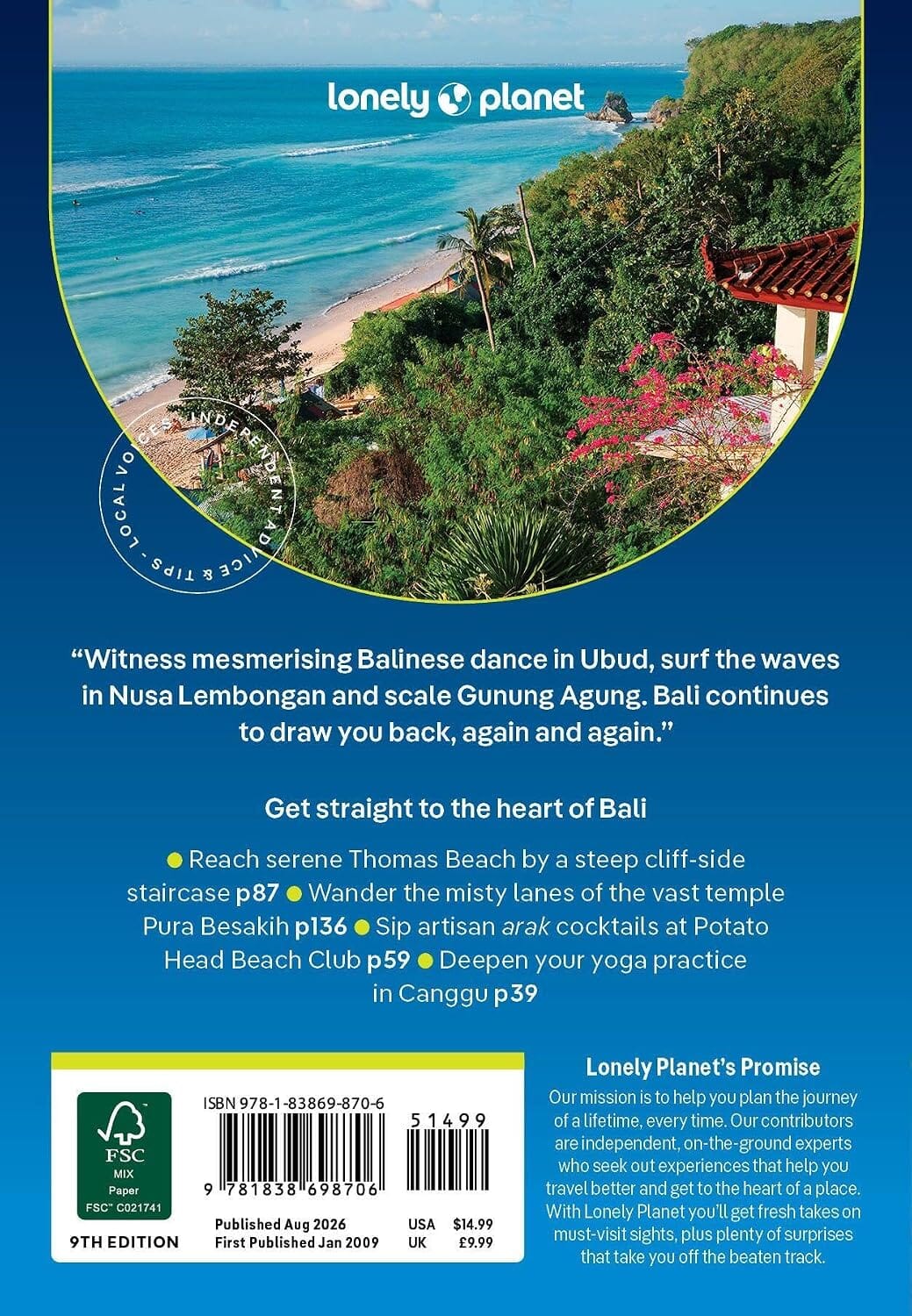 Guide de voyage de poche (en anglais) - Bali 2026 | Lonely Planet guide de voyage Lonely Planet EN 
