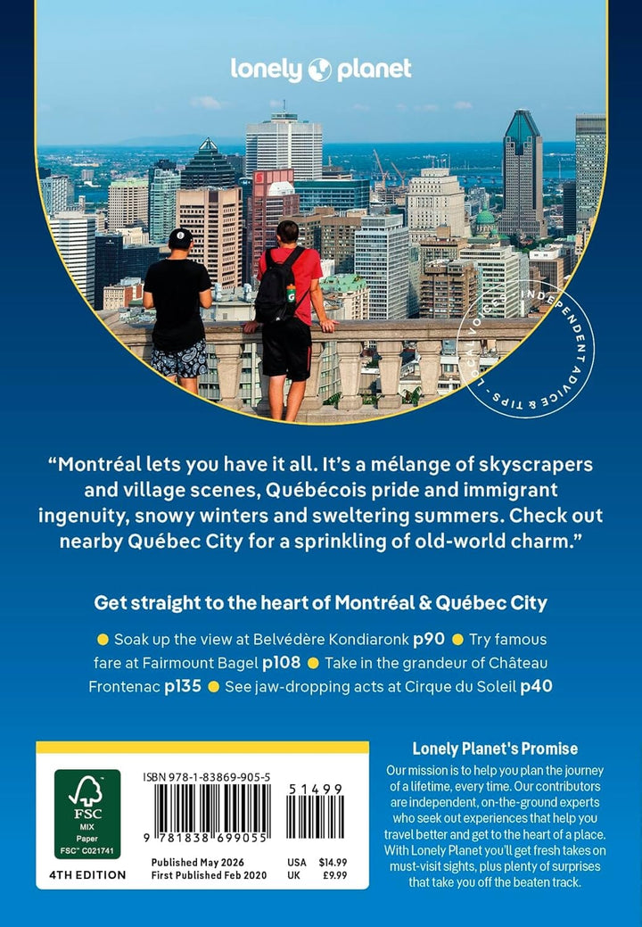 Guide de voyage de poche (en anglais) - Montreal & Quebec City 2026 | Lonely Planet guide de voyage Lonely Planet EN 