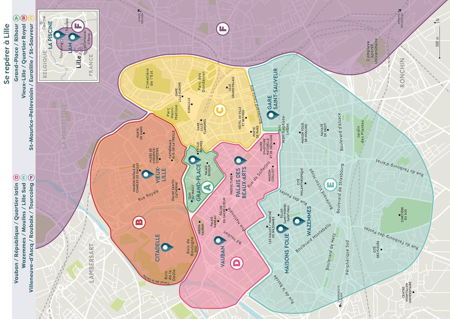 Guide de voyage de poche - Lille, Roubaix, Tourcoing | Cartoville guide de voyage Gallimard 