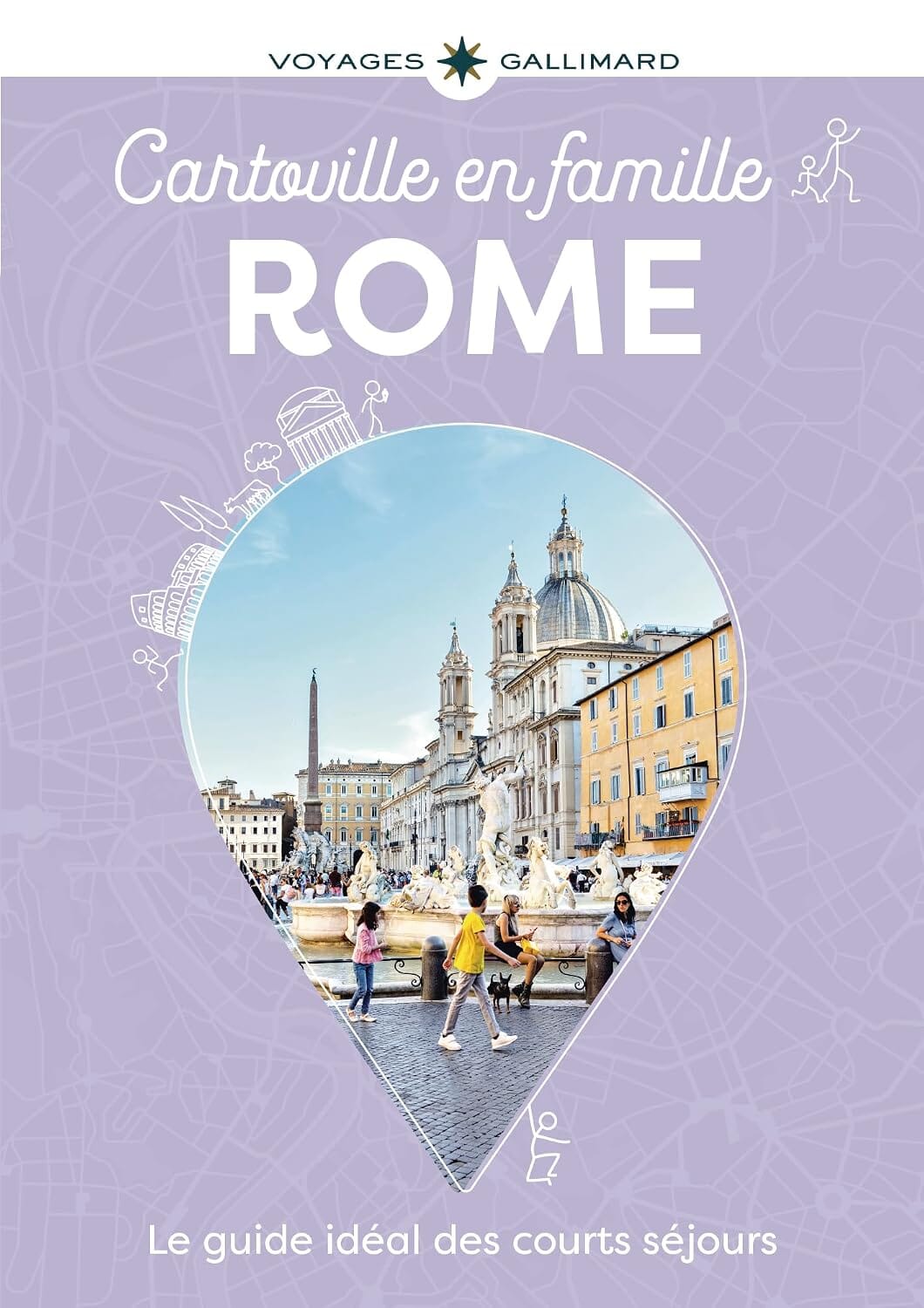 Guide de voyage de poche - Rome en famille 2026 | Cartoville guide de voyage Gallimard 