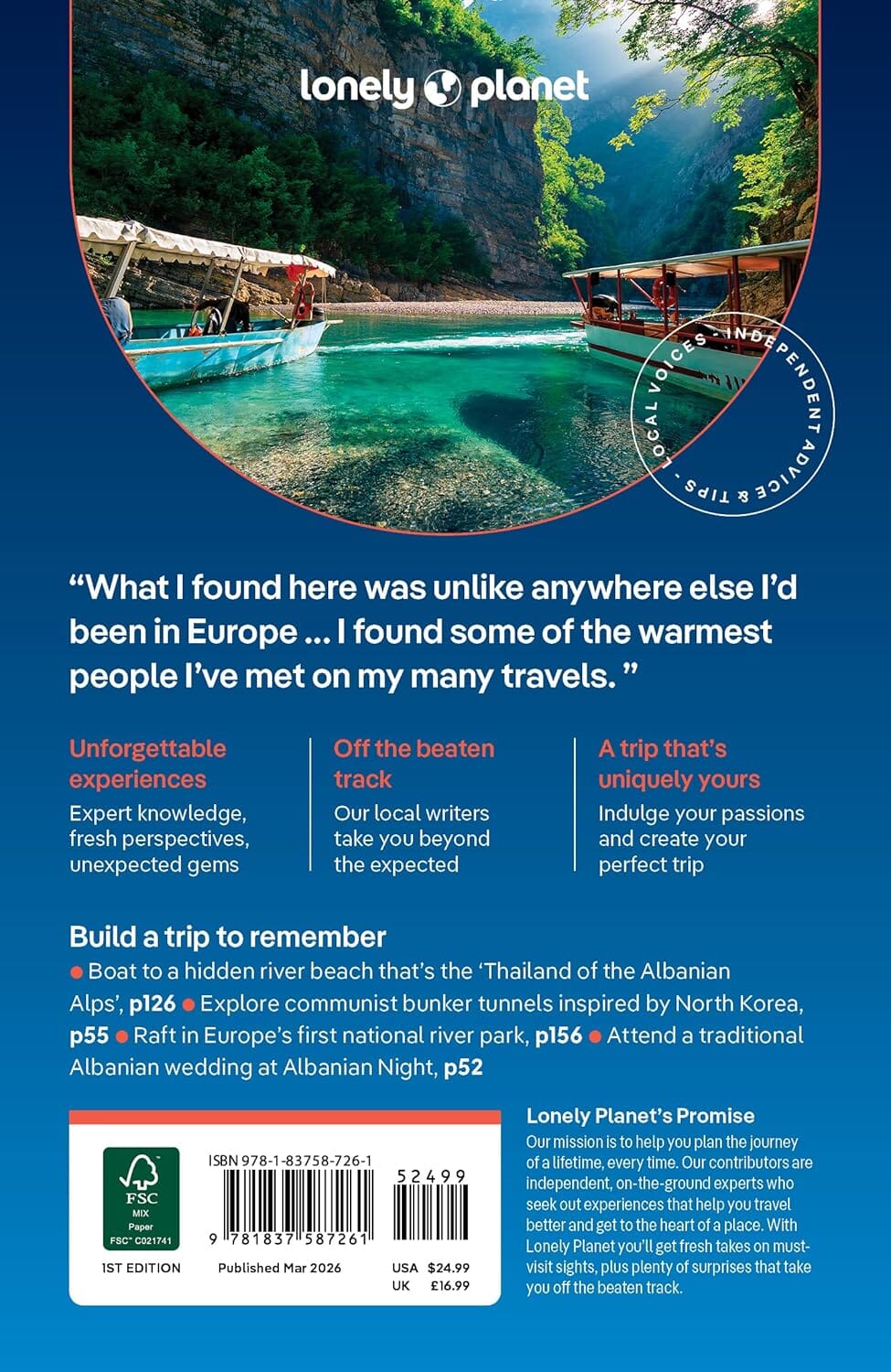 Guide de voyage (en anglais) - Albania 2026 | Lonely Planet guide de voyage Lonely Planet EN 