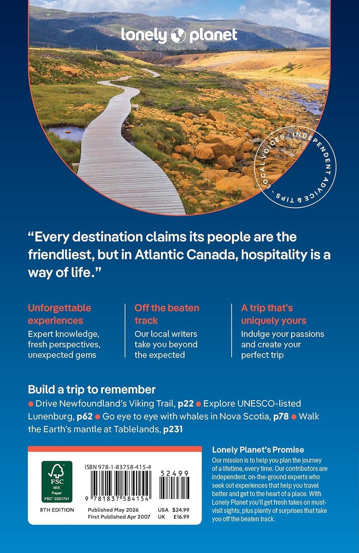 Guide de voyage (en anglais) - Atlantic Canada :Nova Scotia, New Brunswick, Prince Edward Island, Labrador & Newfoundland 2026 | Lonely Planet guide de voyage Lonely Planet EN 
