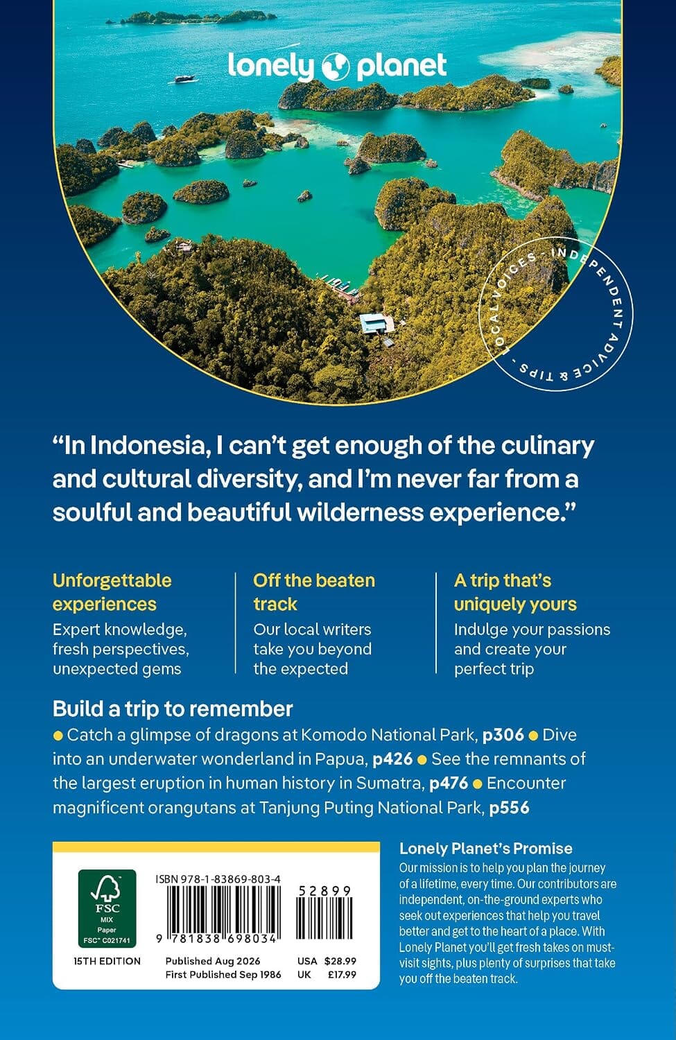 Guide de voyage (en anglais) - Indonesia 2026 | Lonely Planet guide de voyage Lonely Planet EN 