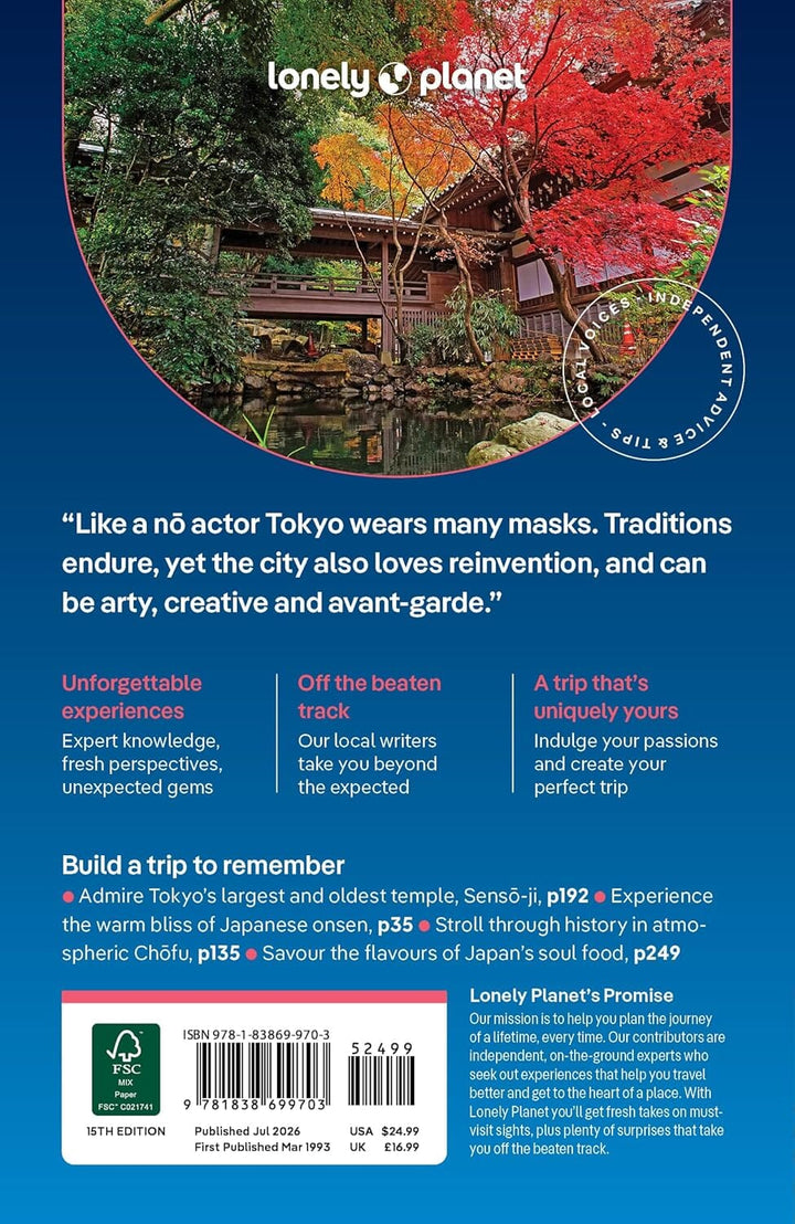 Guide de voyage (en anglais) - Tokyo 2026 | Lonely Planet guide de voyage Lonely Planet EN 