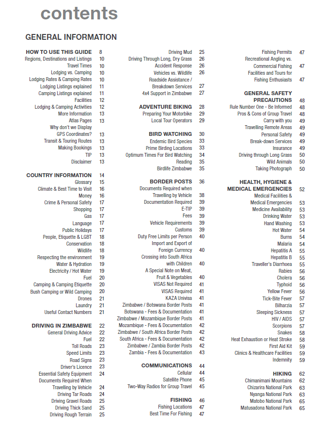 Guide pratique - Zimbabwe en autonomie (en anglais) | Tracks4Africa guide de voyage Tracks4Africa 