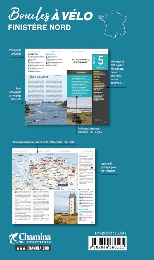 Guide vélo - Boucles à vélo : Finistère Nord - Crozon - Monts d'Arrée | Chamina guide petit format Chamina 