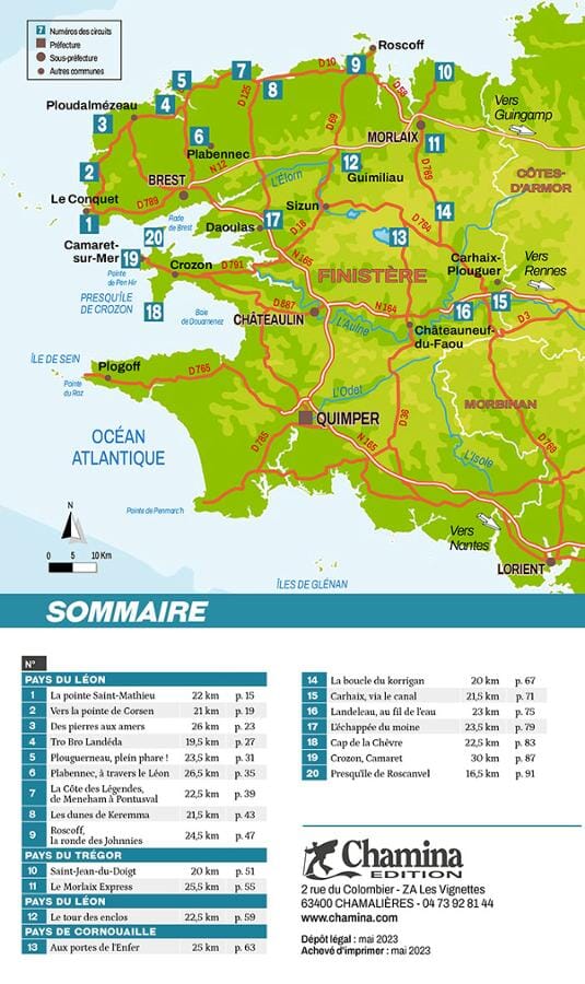 Guide vélo - Boucles à vélo : Finistère Nord - Crozon - Monts d'Arrée | Chamina guide petit format Chamina 