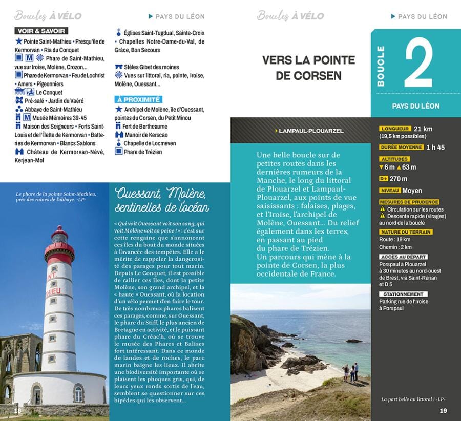 Guide vélo - Boucles à vélo : Finistère Nord - Crozon - Monts d'Arrée | Chamina guide petit format Chamina 