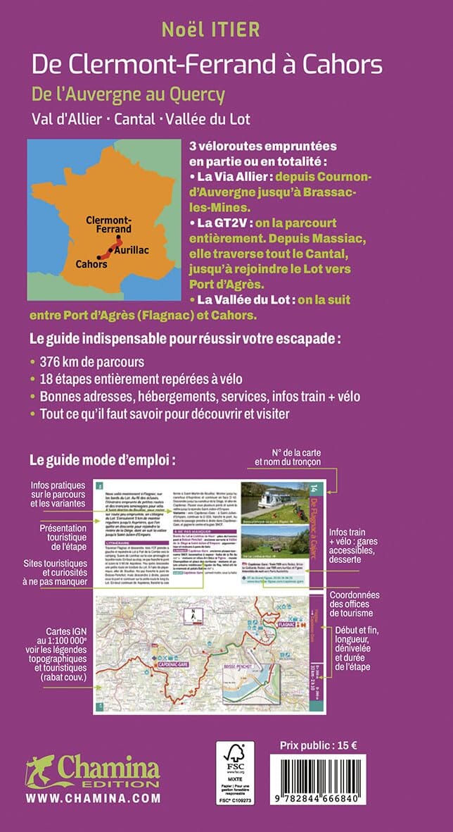 Guide vélo - De Clermont-Ferrand à Cahors à vélo | Chamina guide cycliste Chamina