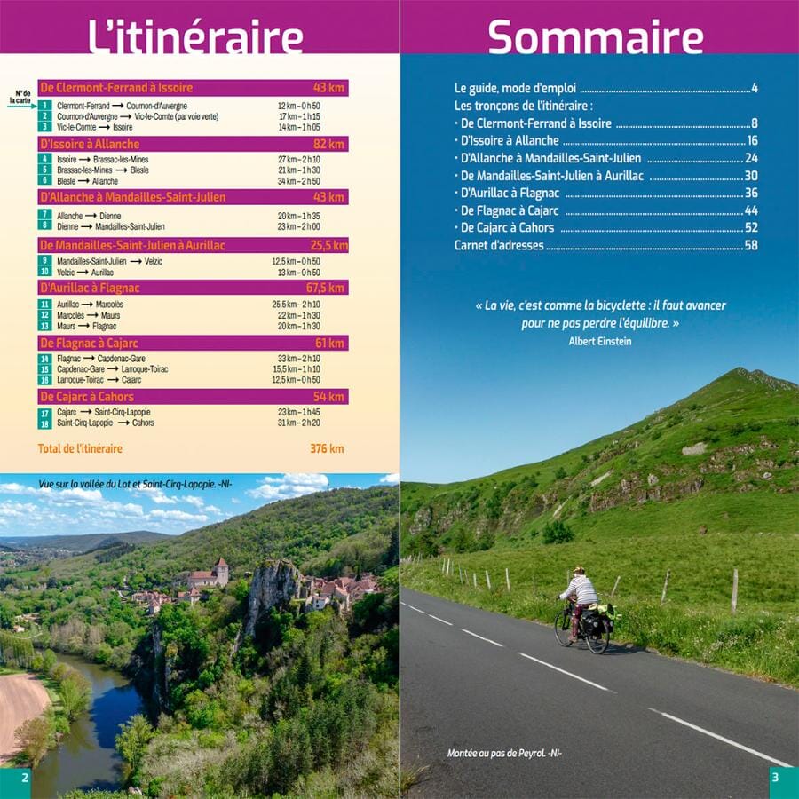 Guide vélo - De Clermont-Ferrand à Cahors à vélo | Chamina guide cycliste Chamina