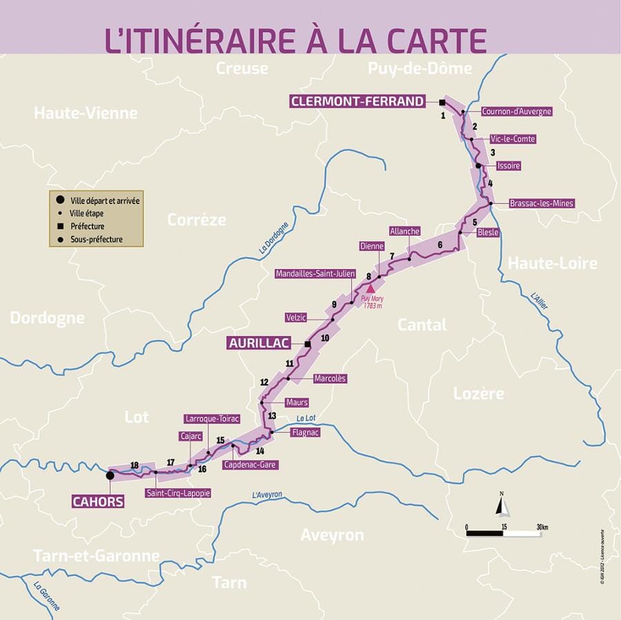 Guide vélo - De Clermont-Ferrand à Cahors à vélo | Chamina guide cycliste Chamina