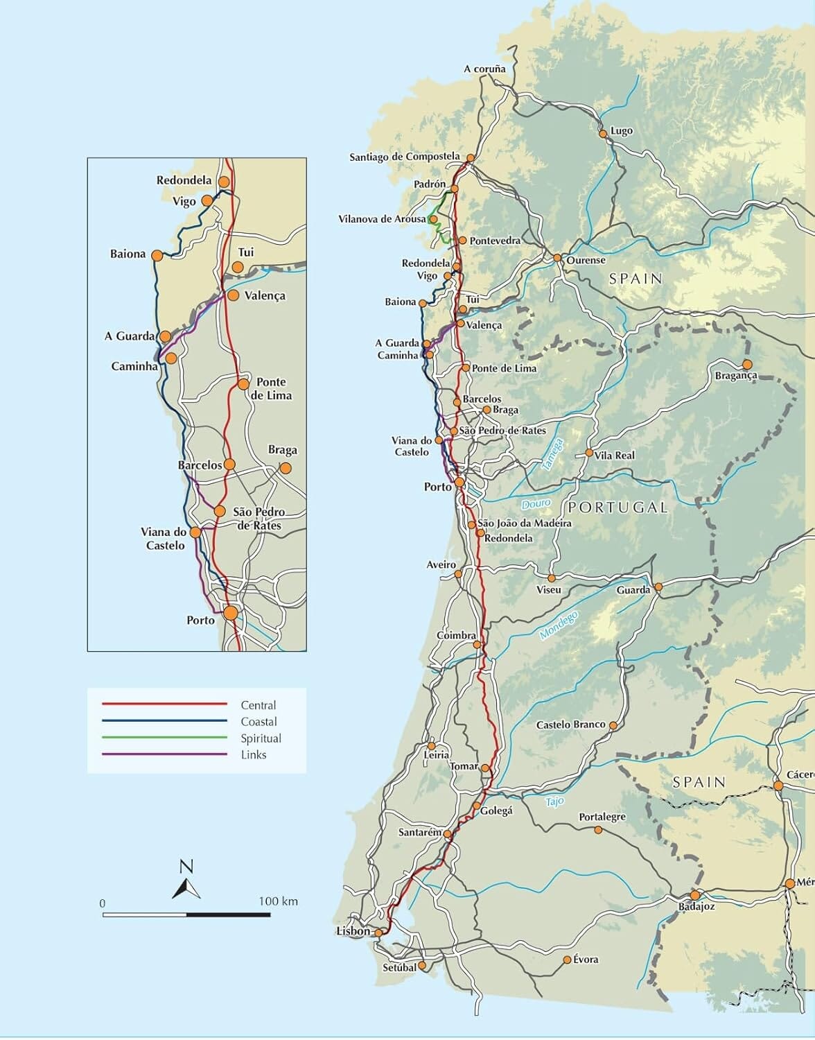 Guide vélo (en anglais) - Camino Portugues (Portugal) | Cicerone guide cycliste Cicerone 
