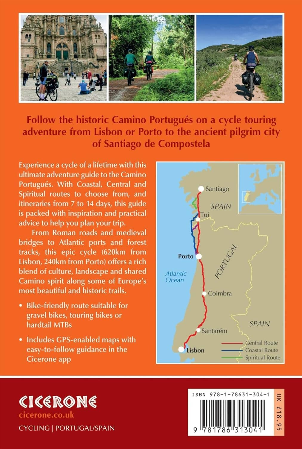 Guide vélo (en anglais) - Camino Portugues (Portugal) | Cicerone guide cycliste Cicerone 