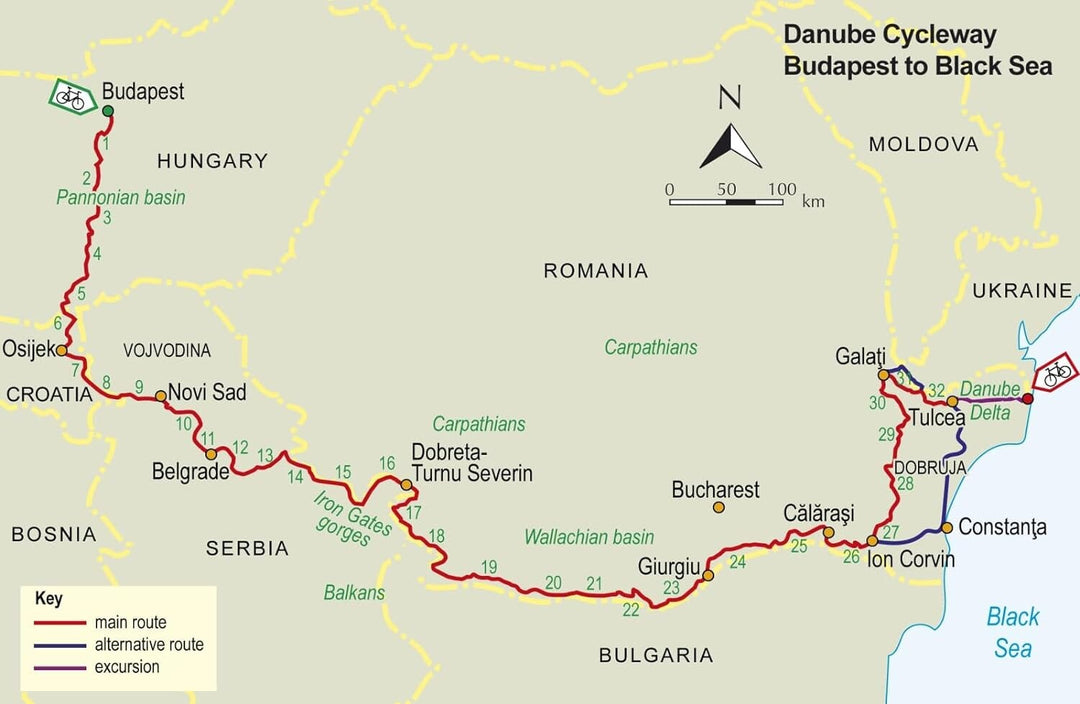 Guide vélo (en anglais) - Danube cycleway, From Budapest to the Black Sea, Vol. 2 | Cicerone guide vélo Cicerone 