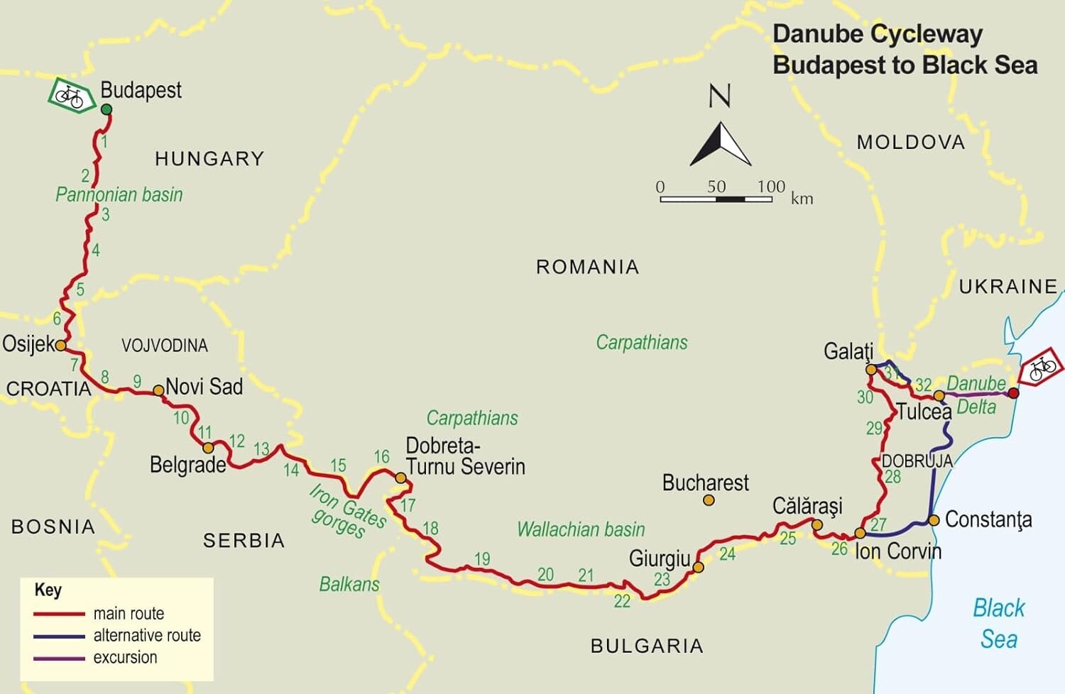 Guide vélo (en anglais) - Danube cycleway, From Budapest to the Black Sea, Vol. 2 | Cicerone guide cycliste Cicerone