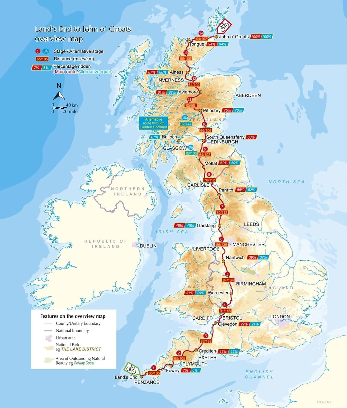 Guide vélo (en anglais) - Land's End to John O' Groats | Cicerone guide cycliste Cicerone 