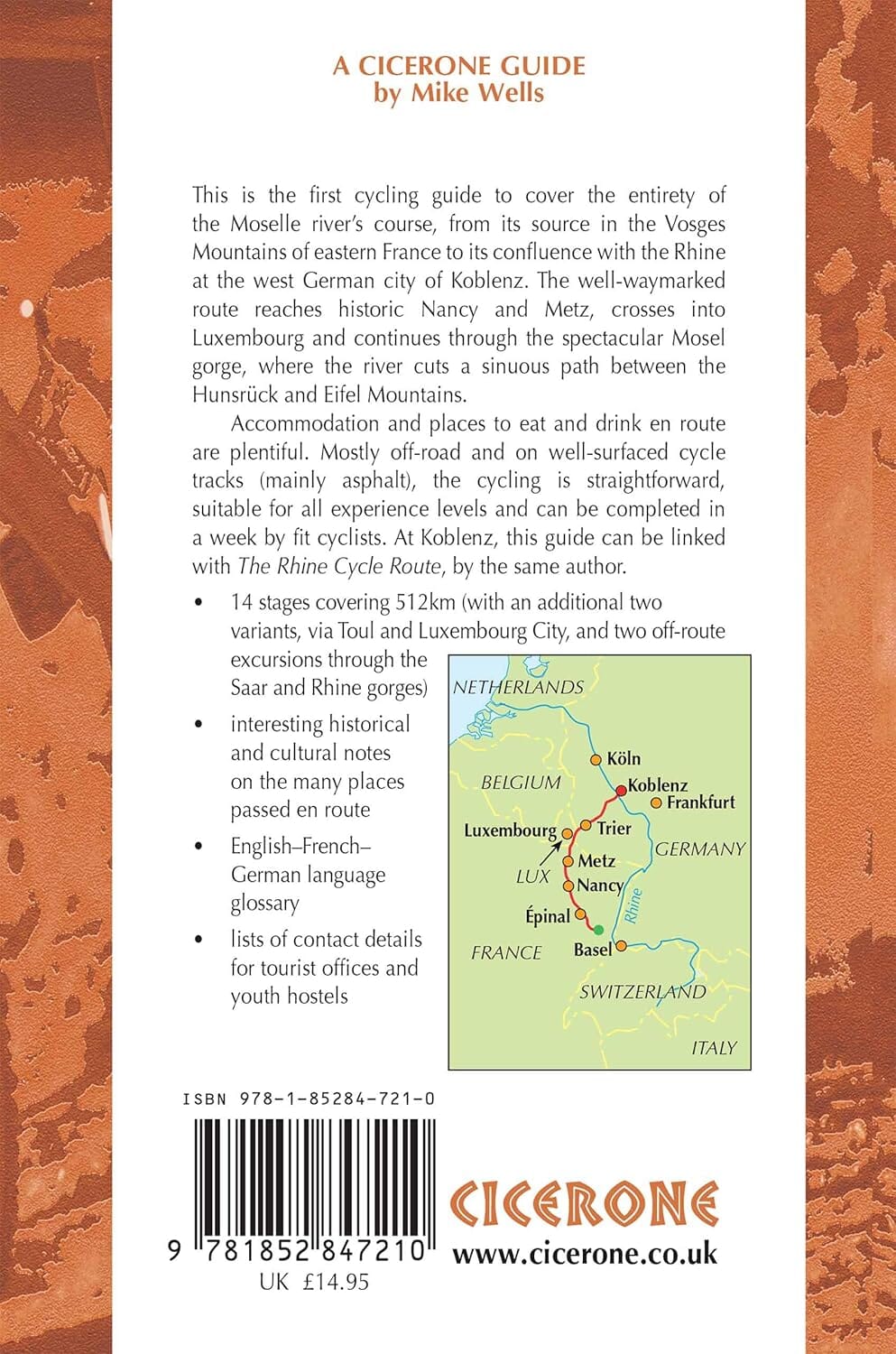 Guide vélo (en anglais) - Moselle cycle route from source to the Rhine at Koblenz | Cicerone guide cycliste Cicerone 