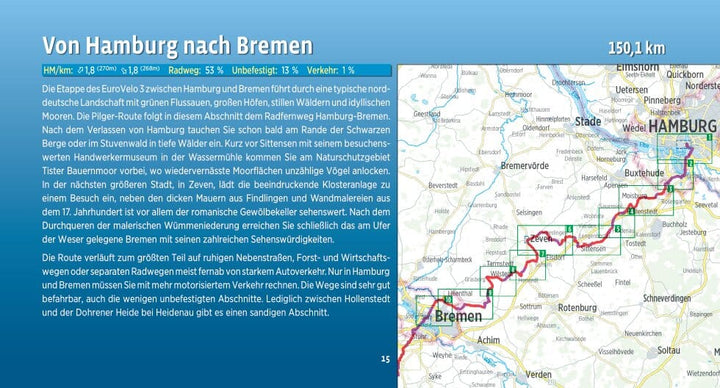 Guide vélo - EuroVelo 3, Itinéraire de pèlerinage : Hambourg – Aix-la-Chapelle | Bikeline guide cycliste Bikeline 