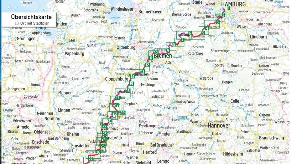 Guide vélo - EuroVelo 3, Itinéraire de pèlerinage : Hambourg – Aix-la-Chapelle | Bikeline guide cycliste Bikeline 