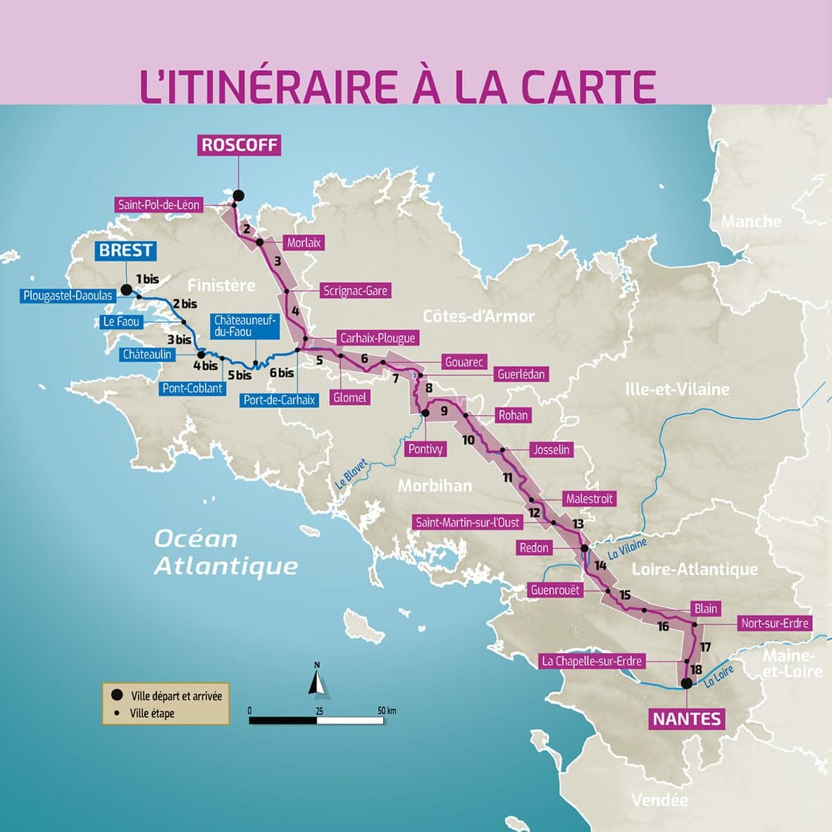 Guide vélo - La Bretagne à vélo, de Roscoff ou Brest à Nantes 2026 | Chamina guide cycliste Chamina 