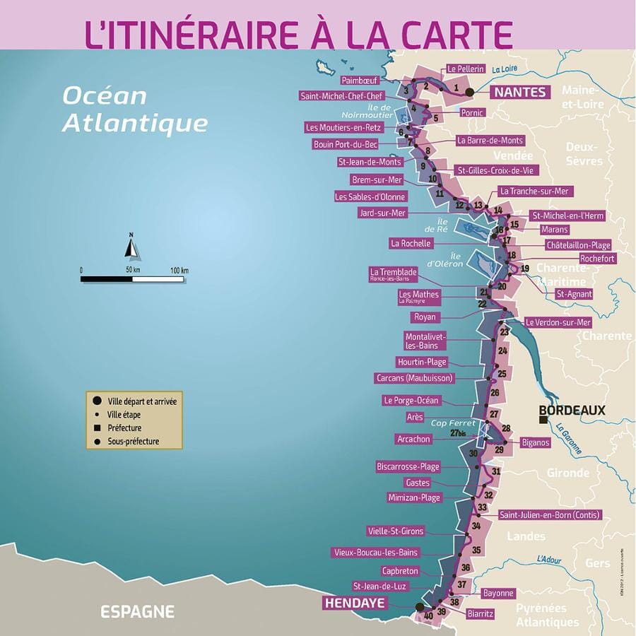 Guide vélo - La Côte Atlantique, Vélodyssée de Nantes à Hendaye | Chamina guide cycliste Chamina 