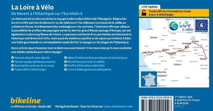 Guide vélo - La Loire à vélo, de Nevers à l'Atlantique sur l'EuroVelo 6 | Bikeline guide cycliste Bikeline 