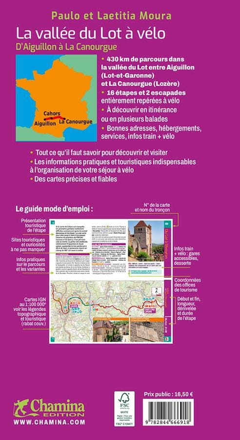 Guide vélo - La Vallée du Lot à vélo, d'Aiguillon à La Canourgue | Chamina guide cycliste Chamina 