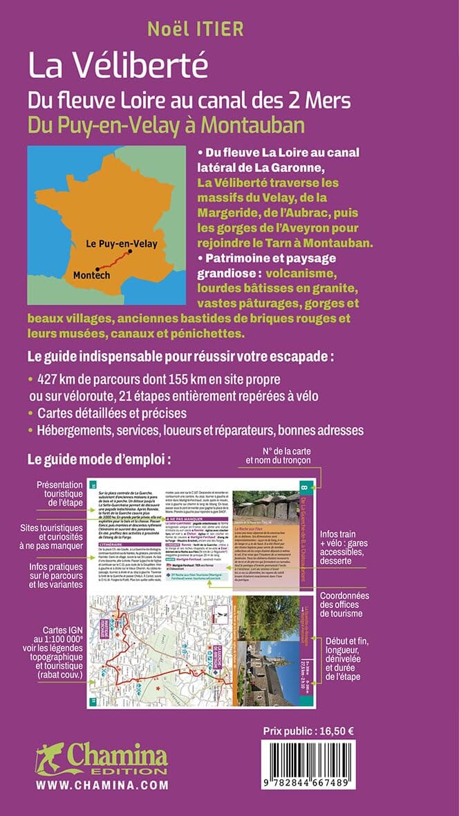 Guide vélo - La Véliberté : du Puy-en-Velay à Montauban | Chamina guide cycliste Chamina 