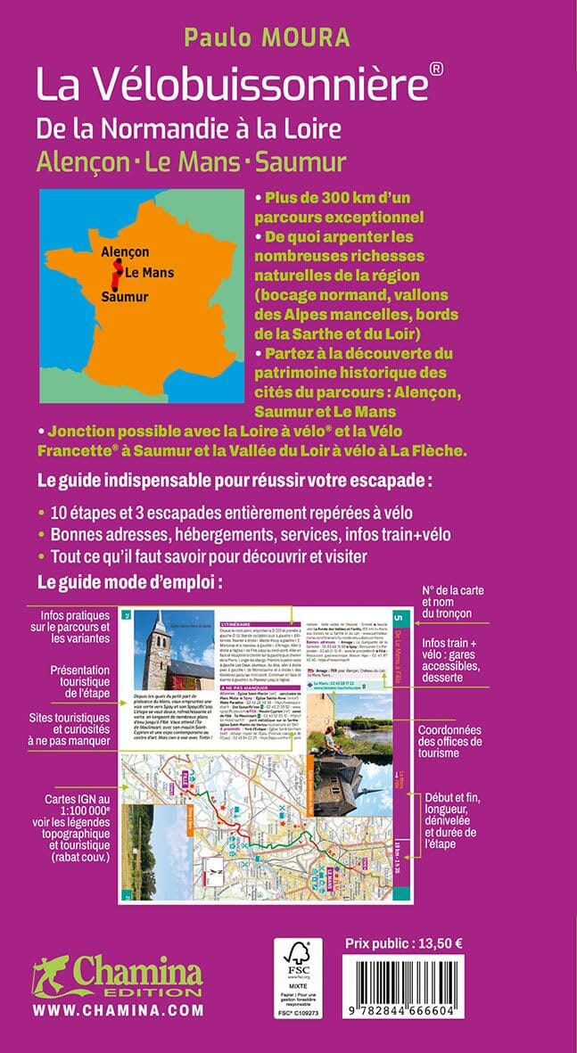 Guide vélo - La Vélobuissonnière - De la Normandie à la Loire | Chamina guide cycliste Chamina