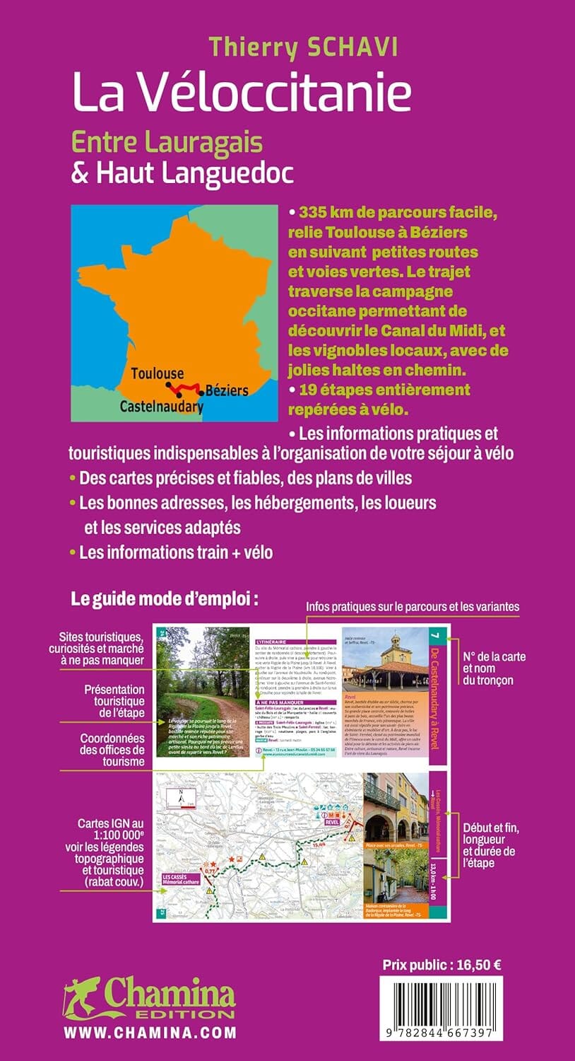 Guide vélo - La Véloccitanie : entre Lauragais et Haut-Languedoc | Chamina guide cycliste Chamina 