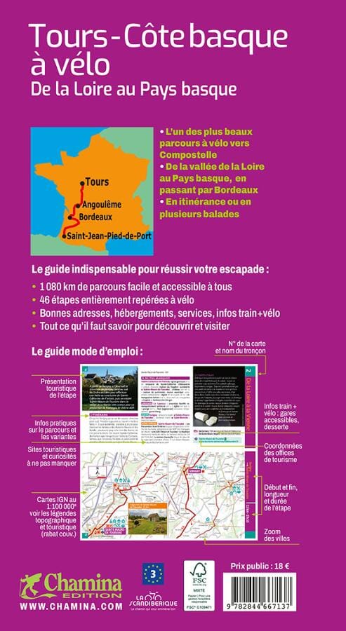 Guide vélo - Scandibérique, de la Loire au pays Basque | Chamina guide cycliste Chamina 